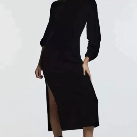 ZARA DRAPED VELVET DRESS SIZE M - Picture 2 of 9